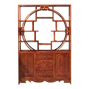 大团圆博古架实木中式仿古典隔断置物茶叶榆木多宝阁古董架展示柜