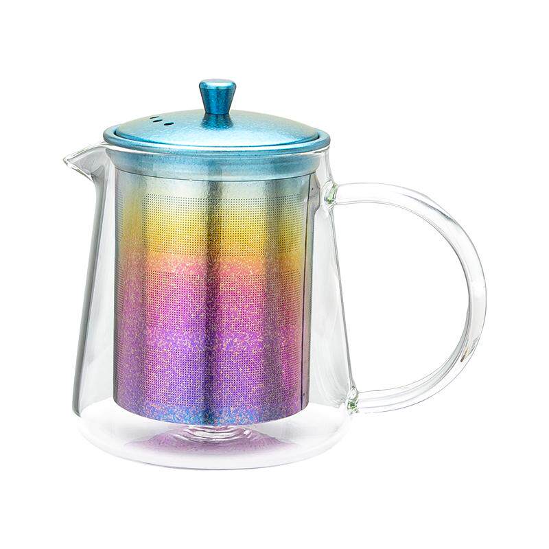 钛途TiTo纯钛滤网玻璃公道杯茶壶泡茶水壶可加热茶具家用户外便携