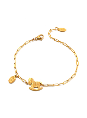 旭平英文字母LUCK木马小马手链轻奢小众设计高级感手饰送闺蜜礼物