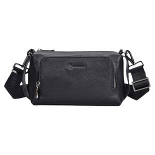 暇步士单肩包男2026新款男士头层牛皮通勤斜挎包时尚潮流真皮男包