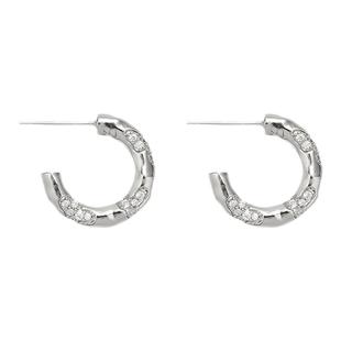 EVESENSE原创破碎系列镶钻高级感圈圈耳钉简约轻奢耳环925银耳针