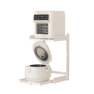 电饭煲置物架厨房台面可调节小型家电分层收纳放空气炸锅抽拉式架