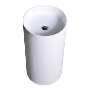 人造石柱盆洗手盆一体台上盆落地式卫生间圆形洗漱盆洗面盆洗手池