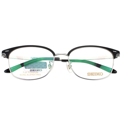 精工纯钛眼镜框男女hc3012配蔡司