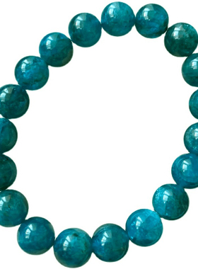 天然猫眼绿磷辉石手链拉丝绿色女