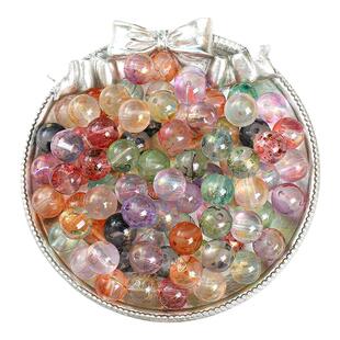 8/10mm冰透水墨晕染洒金圆珠散珠 手工diy发簪手链项链耳饰品配件