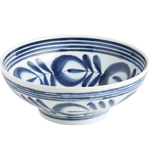 波佐见烧蓝海草日式陶瓷饭碗汤碗斗笠碗进口青花餐具面碗家用面碗