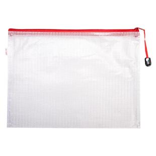 【10个装】得力拉链式文件袋a5/a4网格拉链袋学习袋公文袋文件包透明资料袋试卷收纳袋考试袋文件夹专用