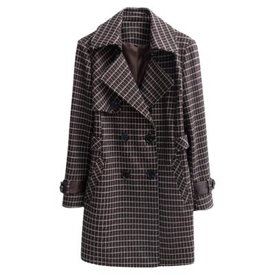 加大码200斤格子时尚风衣外套