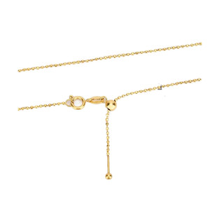 原创极细18K金色针式万能素金项链可穿吊坠闪O蛇骨波光金珠锁骨链