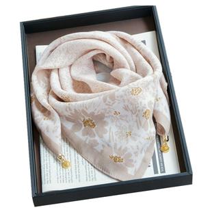 磁吸护颈小围巾2025新款秋冬方巾女款三角丝巾披肩高级感防风围脖