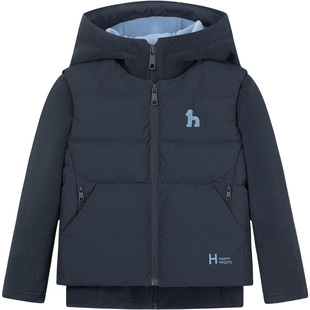 hazzys哈吉斯童装男女童可拆卸羽绒服25冬新三防安心绒两件套