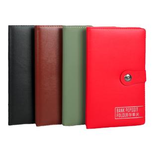 定期存单收纳本带密码锁存单夹多功能磁吸搭扣式收藏夹防水牛皮家用收藏夹票据收纳册单据夹存款储蓄本收纳包
