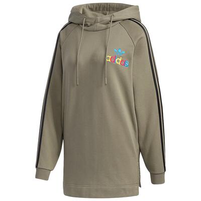 Adidas/阿迪达斯三叶草女子长款连帽运动套头衫卫衣GV2930