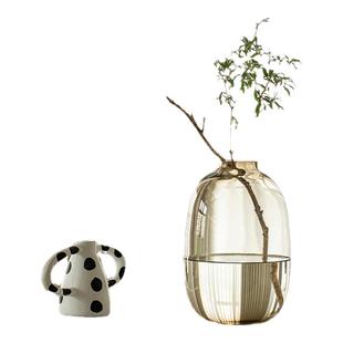 【雪柳专用】大号加厚款喜悦玻璃花瓶客厅插花家居水培装饰高级感