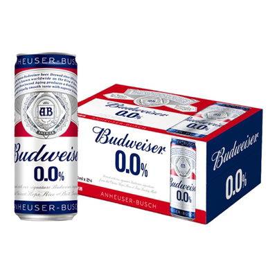 Budweiser/百威0.0%无醇啤酒330ML*24听低酒精醇正代酒整箱批发