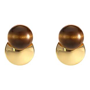 美拉德咖色复古耳钉女轻奢高级感气质大气耳环超好看独特漂亮耳饰