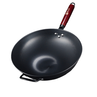 康巴赫铁锅圆底窒化防锈不粘炒锅家用炒菜锅康巴赫正品极铁炒锅