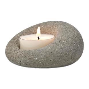 氛围狮｜创意氛围感白色香薰托盘烛台蜡烛台摆件装饰ins鹅卵石