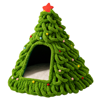 圣诞树猫窝冬季保暖封闭式宠物窝