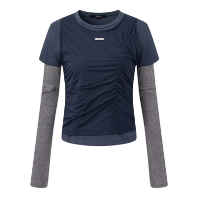 RAIVE假两件拼接层次感长袖T恤