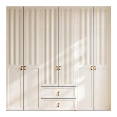 国补全实木橡木衣柜法式奶油风家用卧室新款2025爆款分段式储物柜