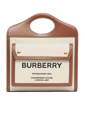 Burberry米白色手提包
