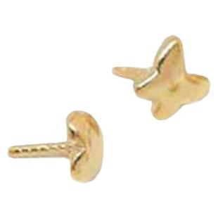 14K包金桃心带针珍珠孔堵头手工diy饰品配件蝴蝶贴片珠帽羊角钉