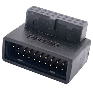 台式机主板USB3.0转向头直角转接头19Pin插座90度USB背部走线转弯