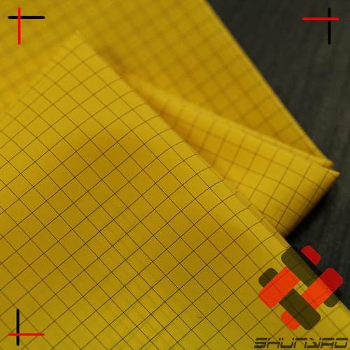 舜尧黑丝尼龙方格布料面料方格小羽绒服色织