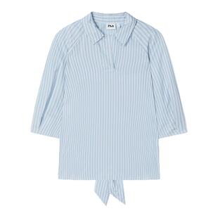 Fila/斐乐EMERALD女子时尚休闲满印条纹V领长袖衬衫F11W434406F