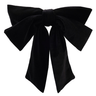 你好星期六卢昱晓同款黑色丝绒超大蝴蝶结发夹法式高端后脑勺顶夹