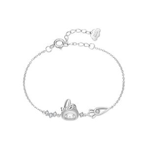 潮色绘x三丽鸥美乐蒂melody兔子纯银巨好看手链女款小众生日礼物