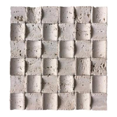 米白洞石大理石拱形马赛克