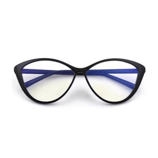 「关於」正确版！时髦精复古黑色猫眼眼镜框TR90防蓝光倒三角眼镜