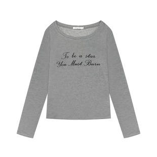 REOY Stu”叶叔华同款松弛感灰色字母长袖女天丝防晒衫修身上衣