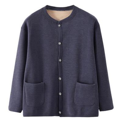 中老年人加厚加绒保暖上衣男