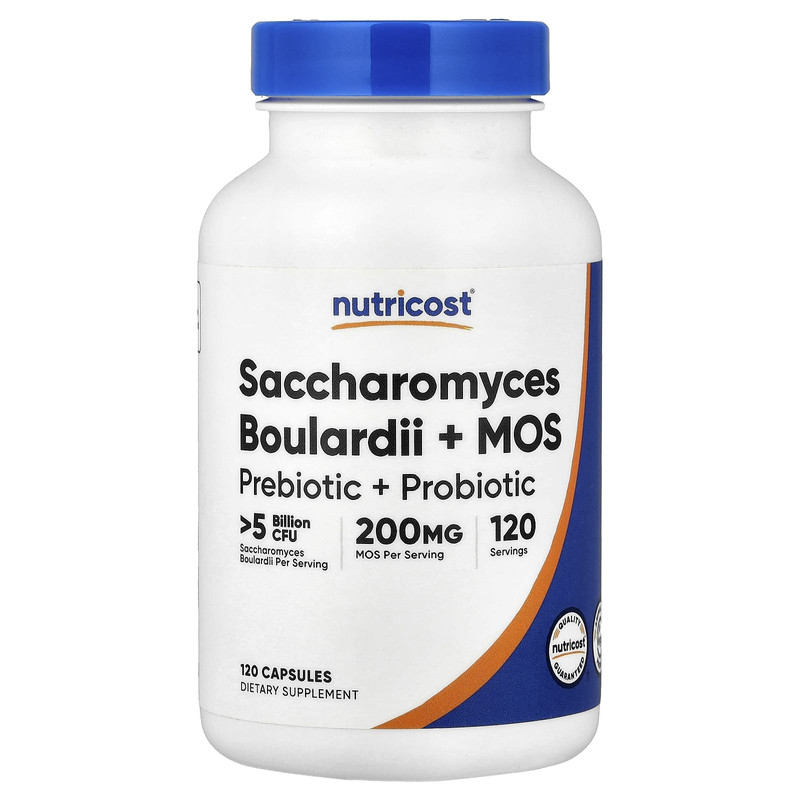 Nutricost,Saccharomyces Boulardii + MOS, 120 Capsules