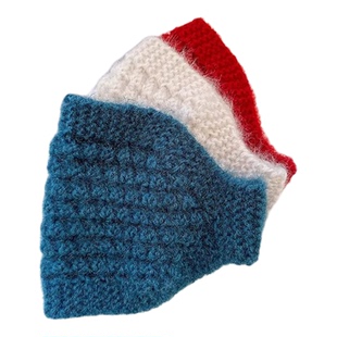 毛线针织帽子晚上睡觉女秋冬季遮白发护额头神器保暖护耳发带冬天