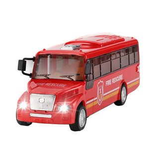 声光校园巴士消防警察特警大号模型惯性小汽车男孩儿童可开门玩具