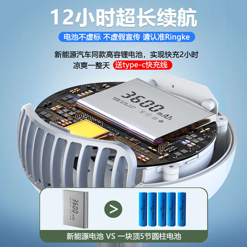 【可驱蚊】婴儿车小风扇无叶静音八爪鱼宝宝推车儿童充电便携夹式