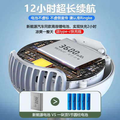 【可驱蚊】婴儿车小风扇无叶静音八爪鱼宝宝推车儿童充电便携夹式