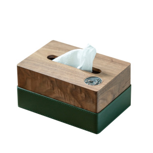 胡桃木纸巾盒客厅遥控器收纳盒餐桌茶几轻奢家用实木新中式抽纸盒