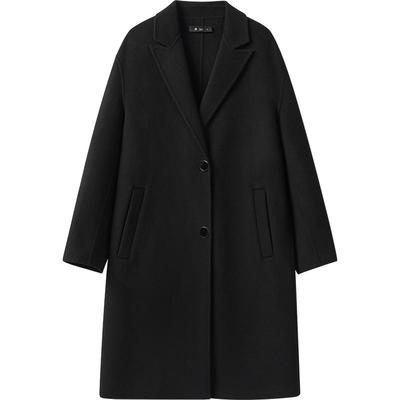 播 bo 商场同款中长款羊毛呢外套24冬新西装领大衣BDR4AD2729