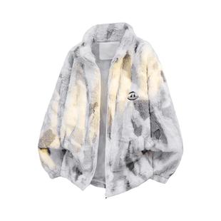 NASA STUSY美式2025冬季加厚加绒羊羔绒棉衣男款棉袄羽绒棉服外套