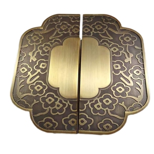 新中式圆形门把手半圆木门大拉手仿古铜祥云玻璃门门拉手可以定制