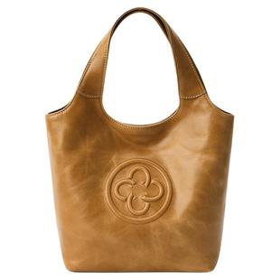 卡思乐蜜糖色MINI马甲手提包高级植鞣牛皮单肩斜挎小菜篮包