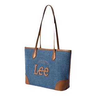 Lee官方复古通勤托特包女时尚拼接撞色手提单肩包外出大容量挎包