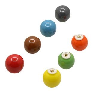 彩色陶瓷柜门拉手简约橱柜衣柜抽屉球圆型单孔拉手瓶子盖手柄把手