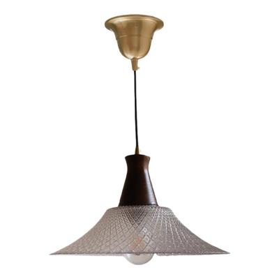 美式复古胡桃木玻璃餐厅吊灯